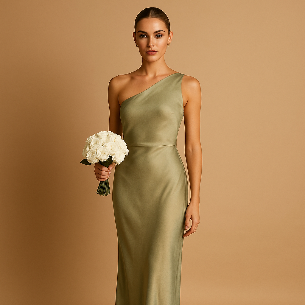 Abendkleid lang mit asymmetrischem Schnitt und Split für besondere Anlässe | Delphine-Zermatt Boutique