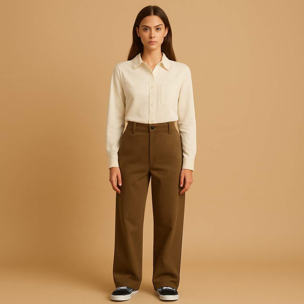 Asymmetrische Baggy-Hosen mit Doppelknopfverschluss | Rose-Zermatt Boutique