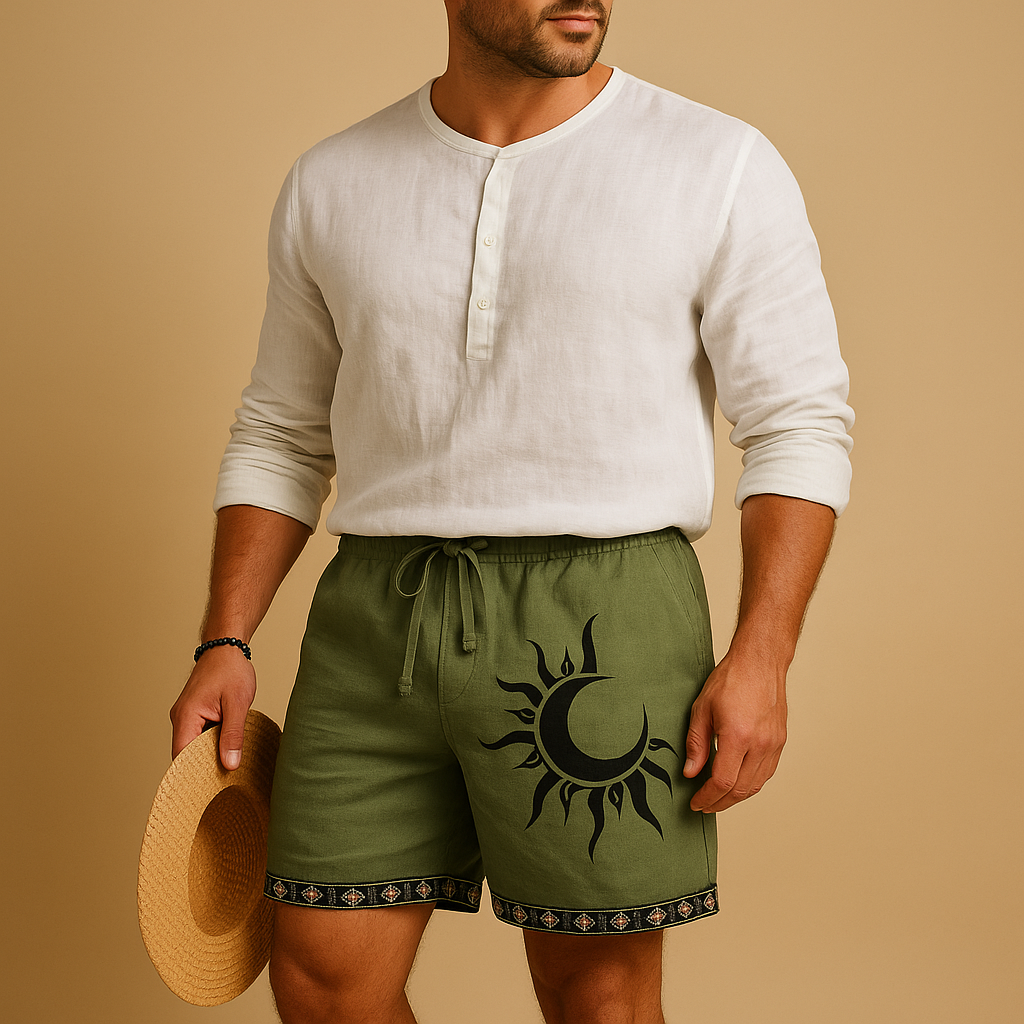 Atmungsaktive Leinenshorts mit elastischer Taille | Daan-Zermatt Boutique