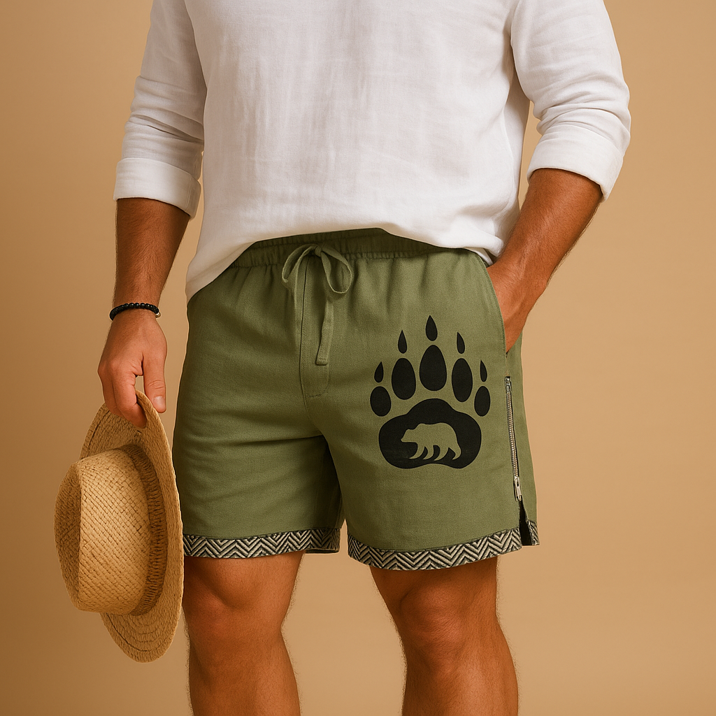 Atmungsaktive Leinenshorts mit elastischer Taille | Daan-Zermatt Boutique