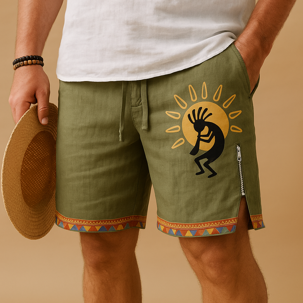 Atmungsaktive Leinenshorts mit elastischer Taille | Daan-Zermatt Boutique