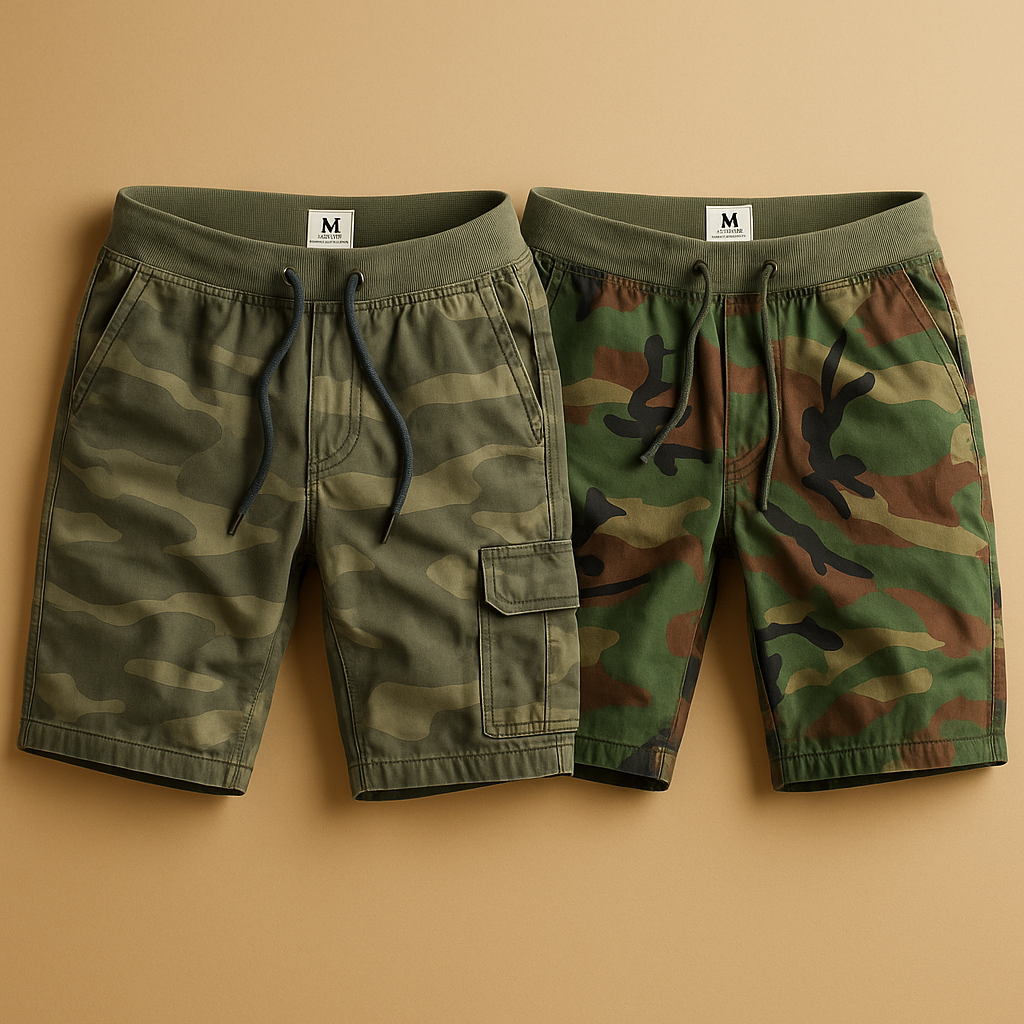 Atmungsaktive Tarnshorts im klassischen Camo-Design | Giel-Zermatt Boutique