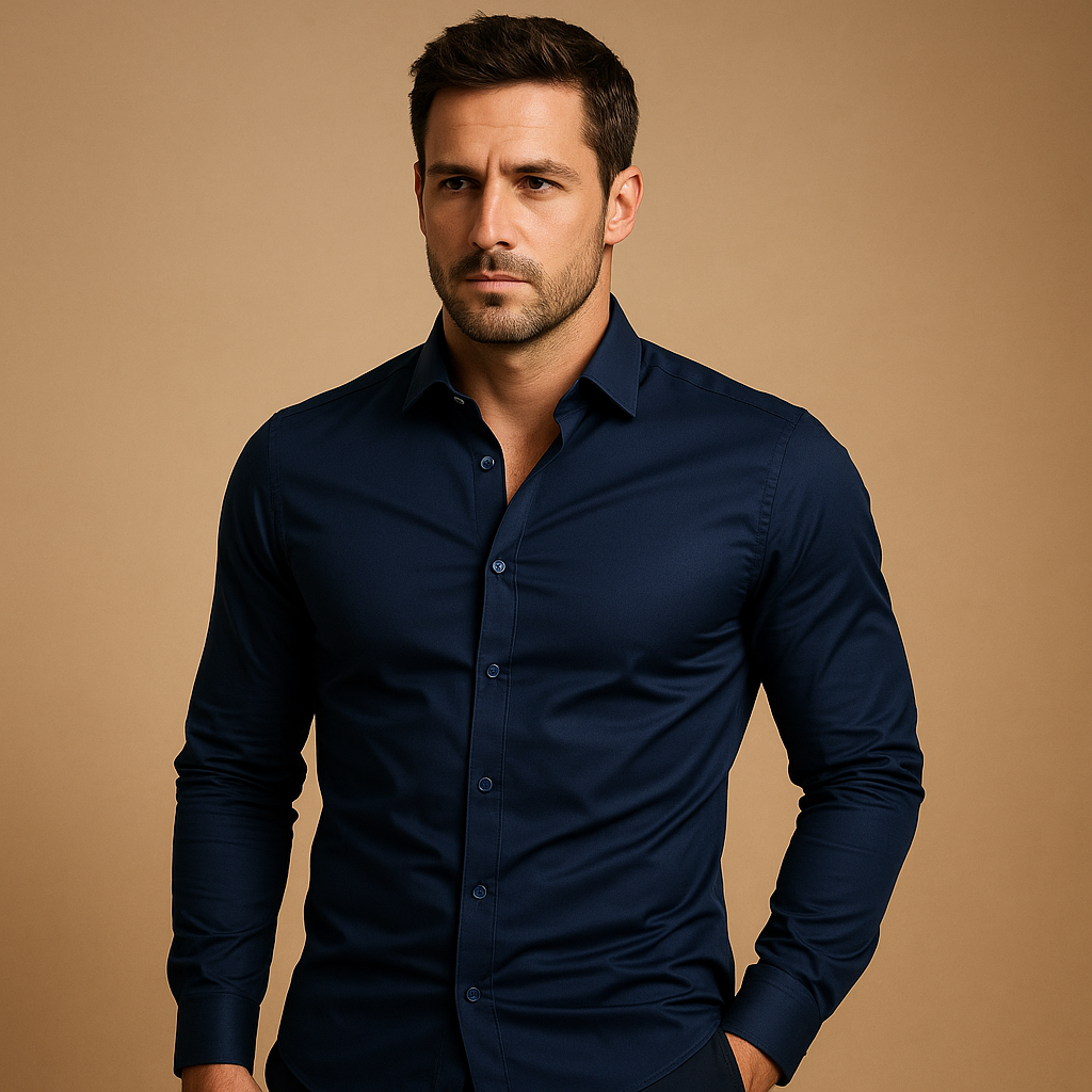Atmungsaktives Slim Fit Herrenhemd mit Turndown-Kragen | Joris-Zermatt Boutique