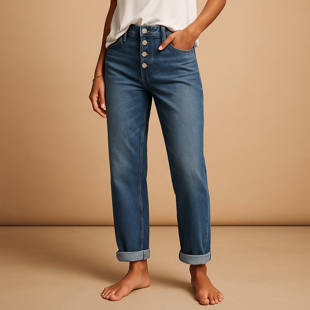 Baggy Jeans für Damen mit Hoher Taille und Lässigem Schnitt | Fleur-Zermatt Boutique