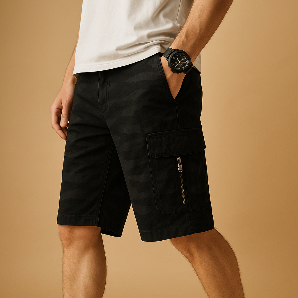 Bequeme Camouflage Cargo Shorts für Outdoor-Aktivitäten | Joris-Zermatt Boutique