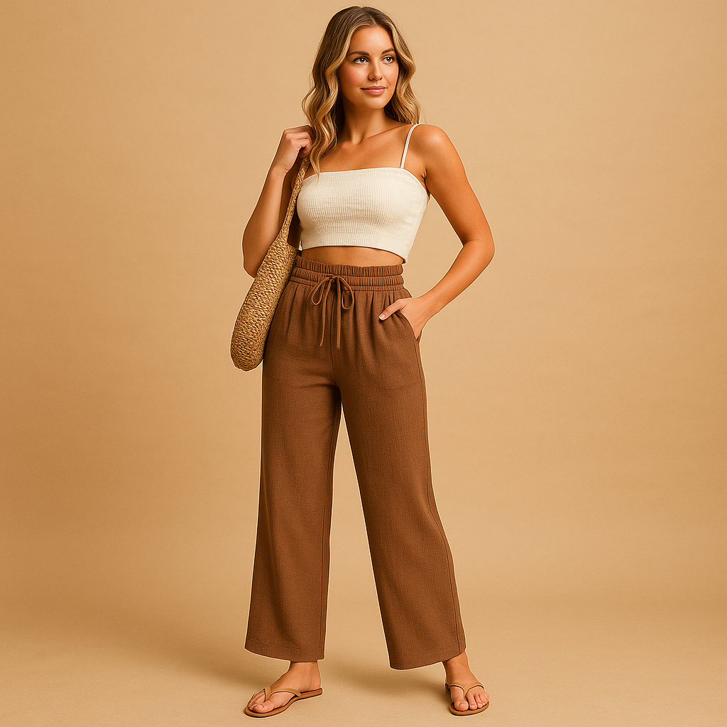 Bequeme Hohe Taille Loungehose für Stilvolle Entspannung | Benthe-Zermatt Boutique
