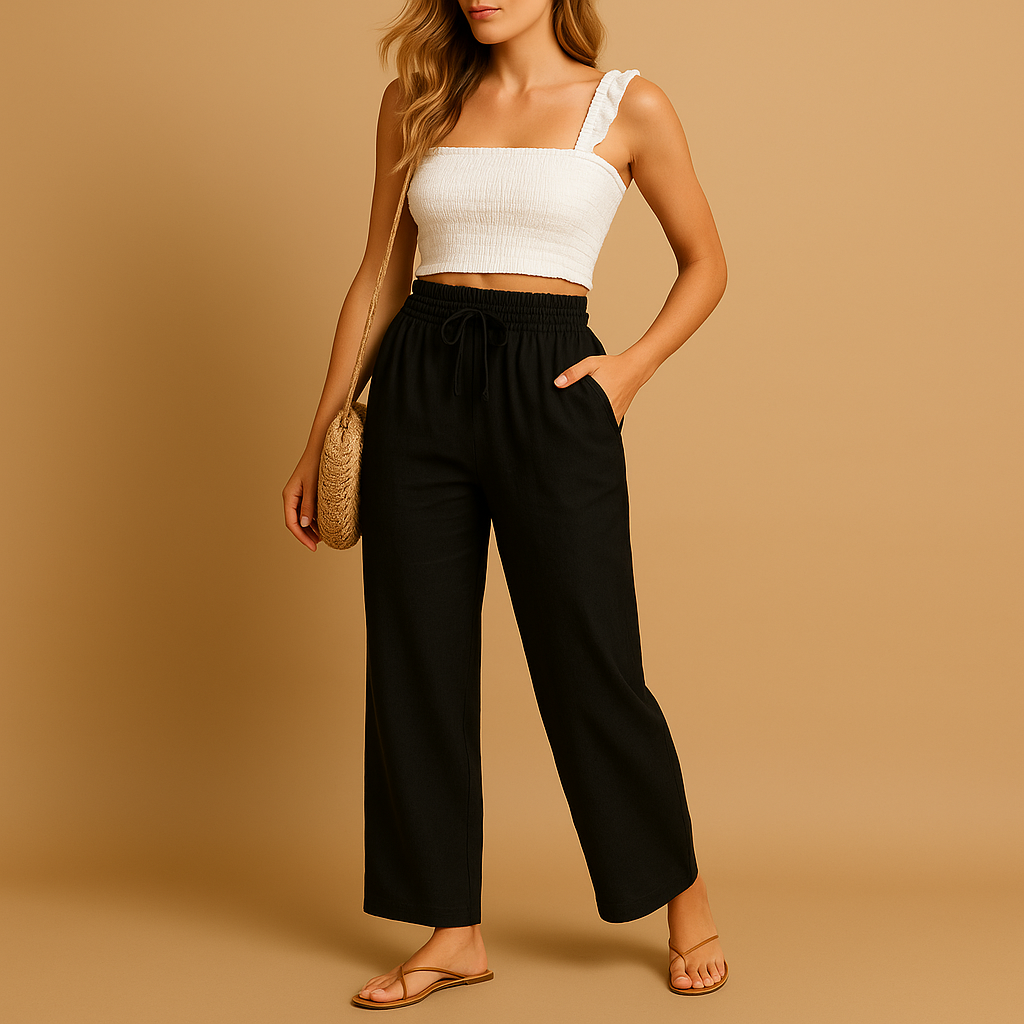 Bequeme Hohe Taille Loungehose für Stilvolle Entspannung | Benthe-Zermatt Boutique