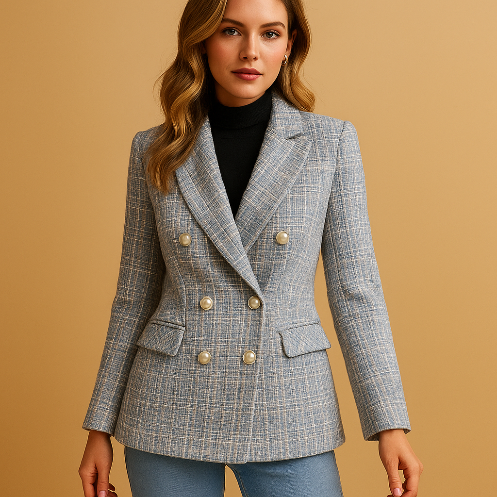 Blazer Damen mit Kariert und Maßgeschneiderter Passform | Myrte-Zermatt Boutique