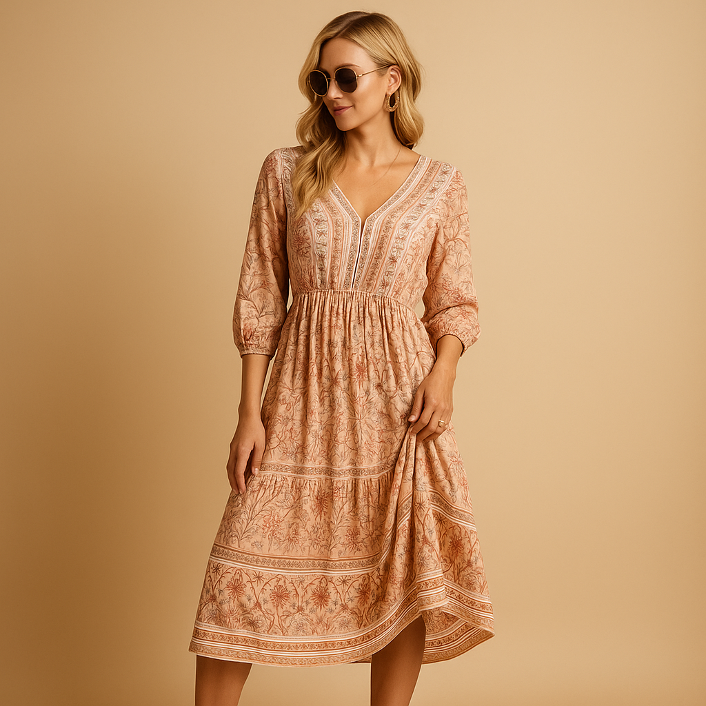 Bohemian Sommerkleid für Damen mit loser Passform | Nina-Zermatt Boutique