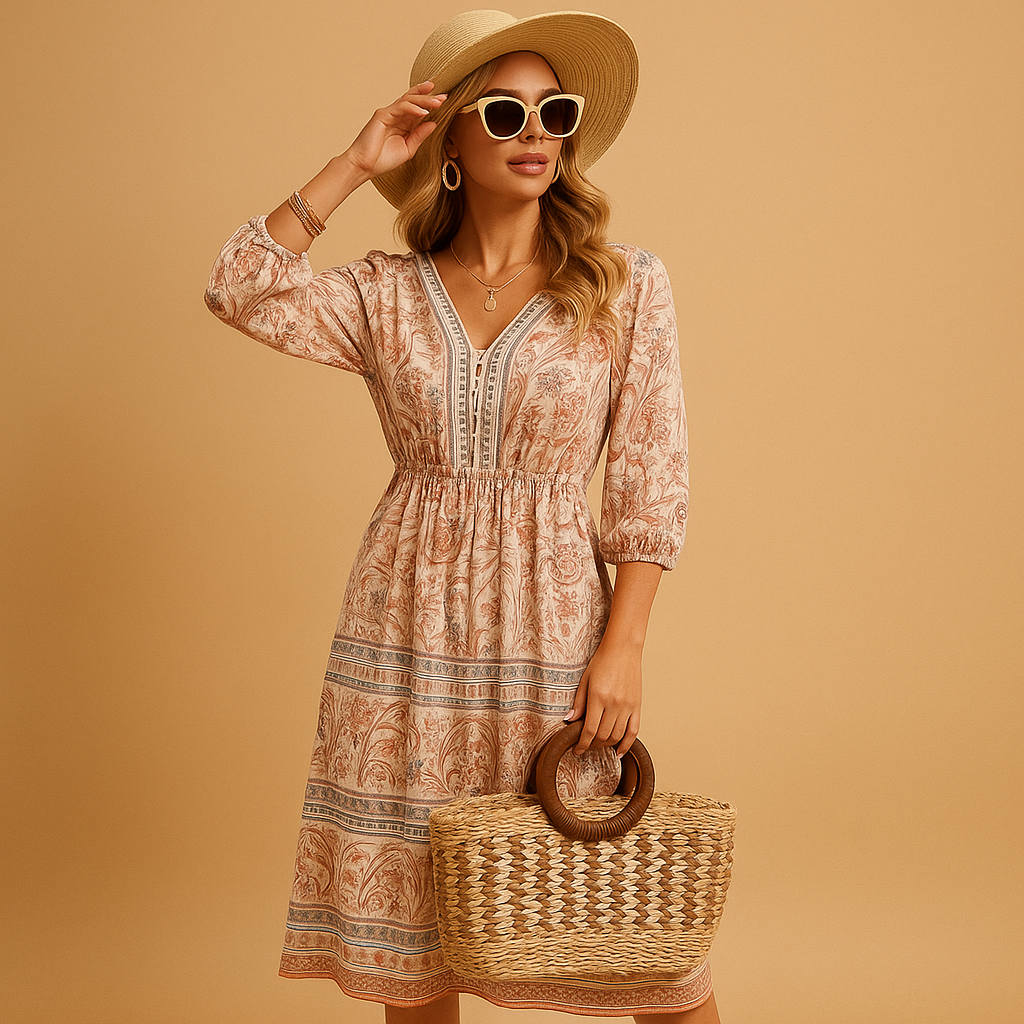 Bohemian Sommerkleid für Damen mit loser Passform | Nina-Zermatt Boutique