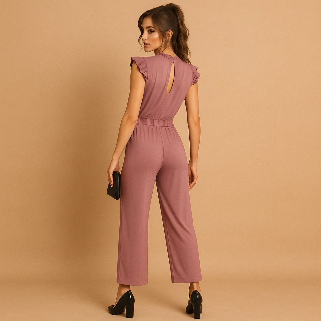 Damen Overall mit Gürtel und Kappenärmeln für festliche Anlässe | Yasmine-Zermatt Boutique