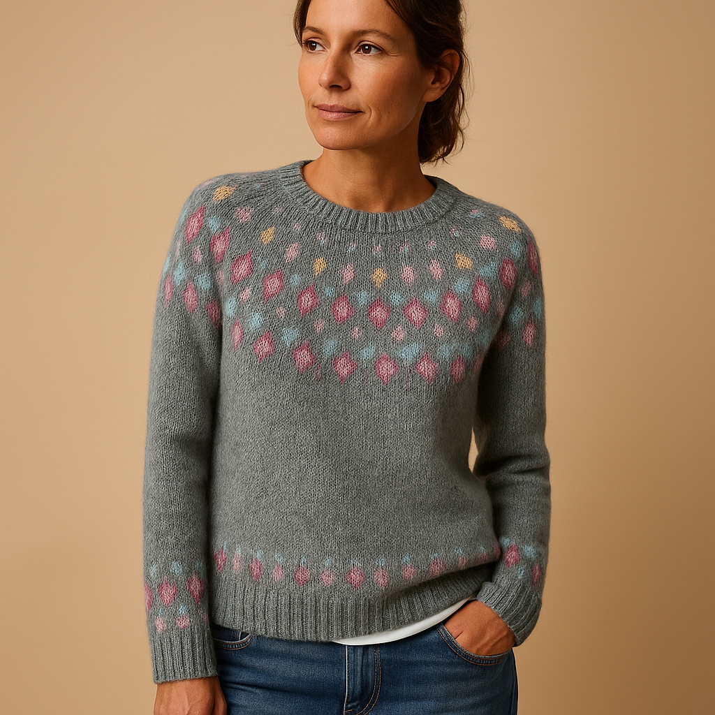 Damenpullover mit Druck aus Wolle | Elin-Zermatt Boutique