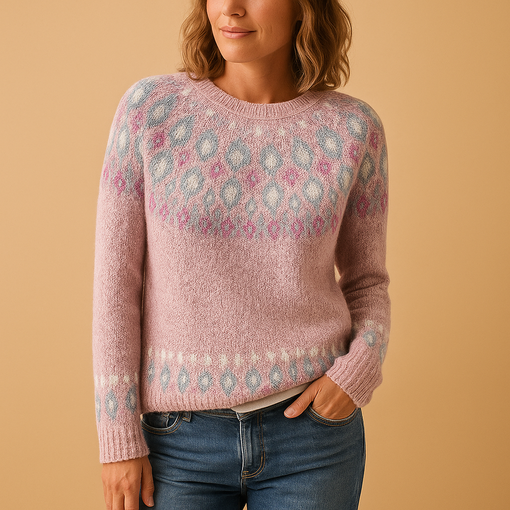 Damenpullover mit Druck aus Wolle | Elin-Zermatt Boutique