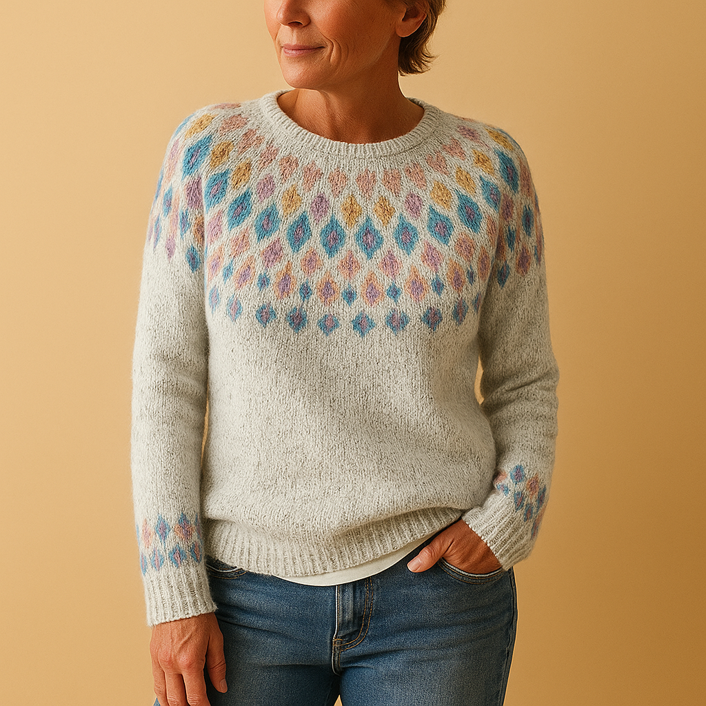 Damenpullover mit Druck aus Wolle | Elin-Zermatt Boutique