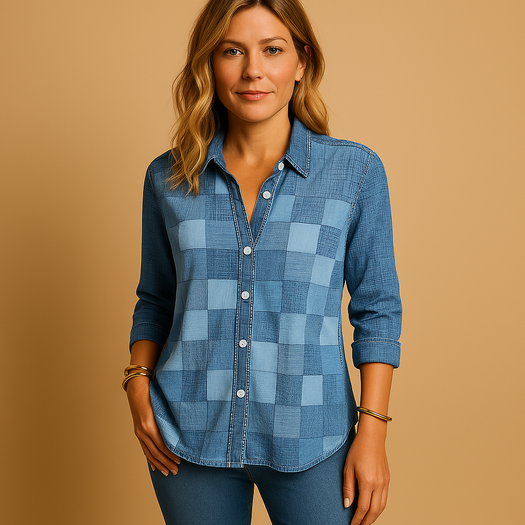Elegante Bluse Damen im klassischen Karomuster | Janne-Zermatt Boutique