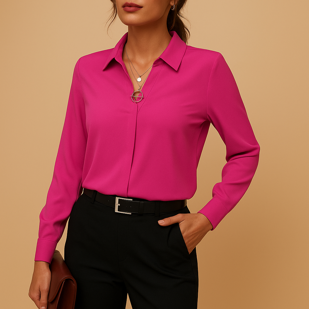 Elegante Damen Bluse mit Klassischem Kragen für Büro & Freizeit | Lache-Zermatt Boutique