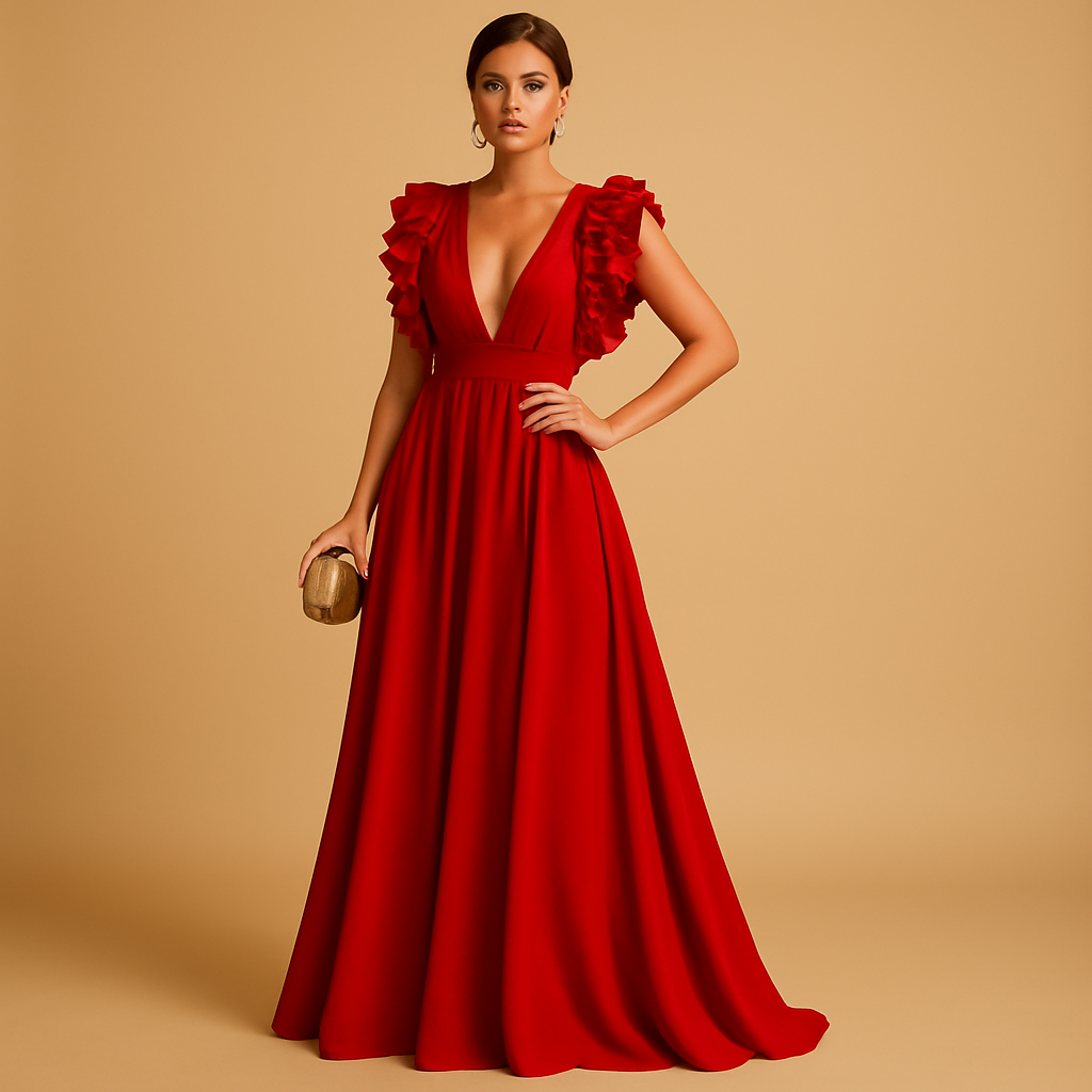 Elegante Kleider für jeden Anlass mit Rüschen | Mila-Zermatt Boutique