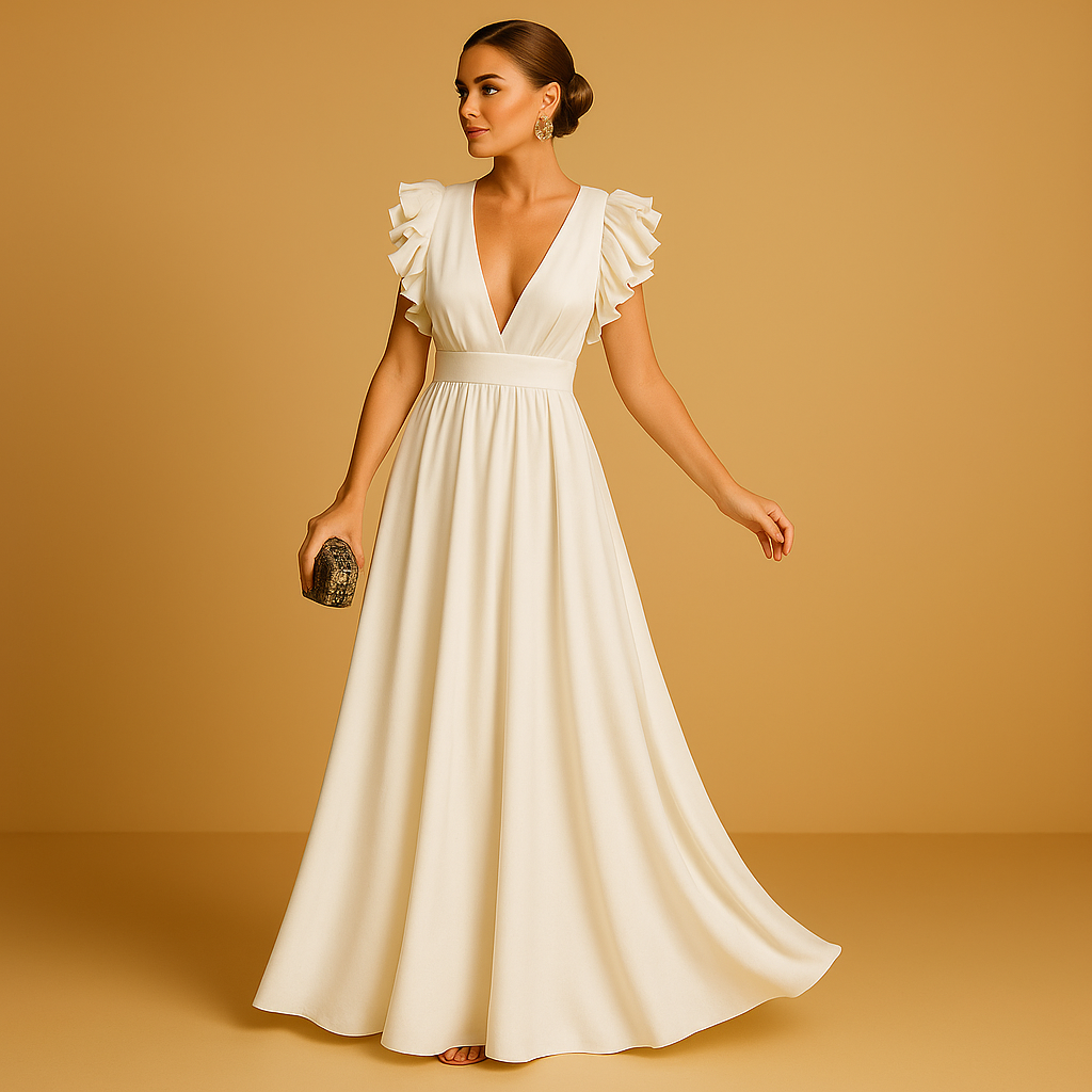 Elegante Kleider für jeden Anlass mit Rüschen | Mila-Zermatt Boutique
