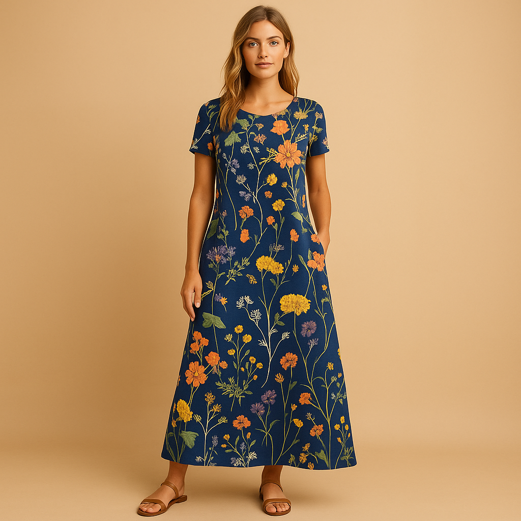 Elegantes Blumenkleid mit Komfort und femininem Schnitt | Lena-Zermatt Boutique