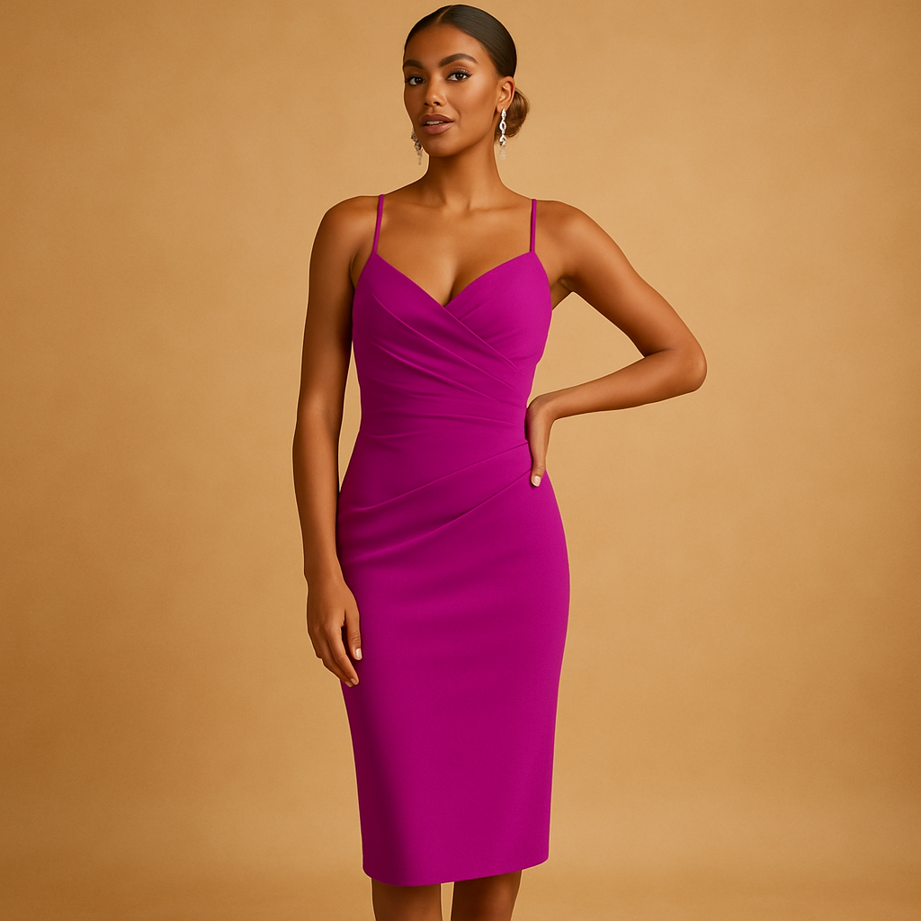 Elegantes Kleid Hochzeitsgast Trägerloses Midi-Partykleid | Milou-Zermatt Boutique