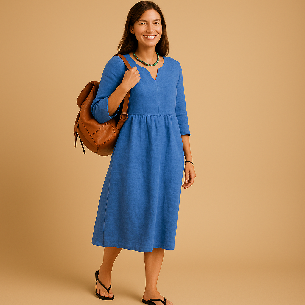 Elegantes Midi-Kleid mit V-Ausschnitt für Damen | Elise-Zermatt Boutique