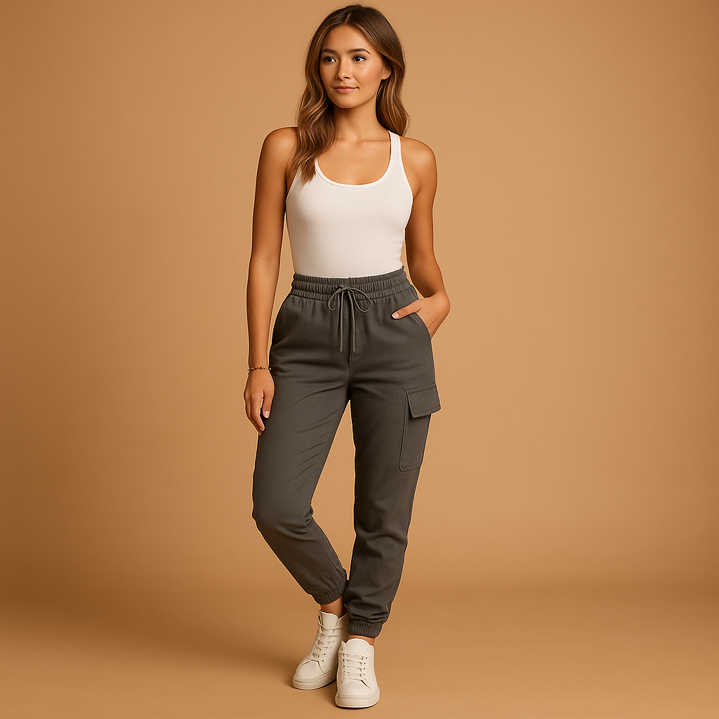Hochtaillierte Frachtpants mit Stretchkomfort für Damen | Elvira-Zermatt Boutique