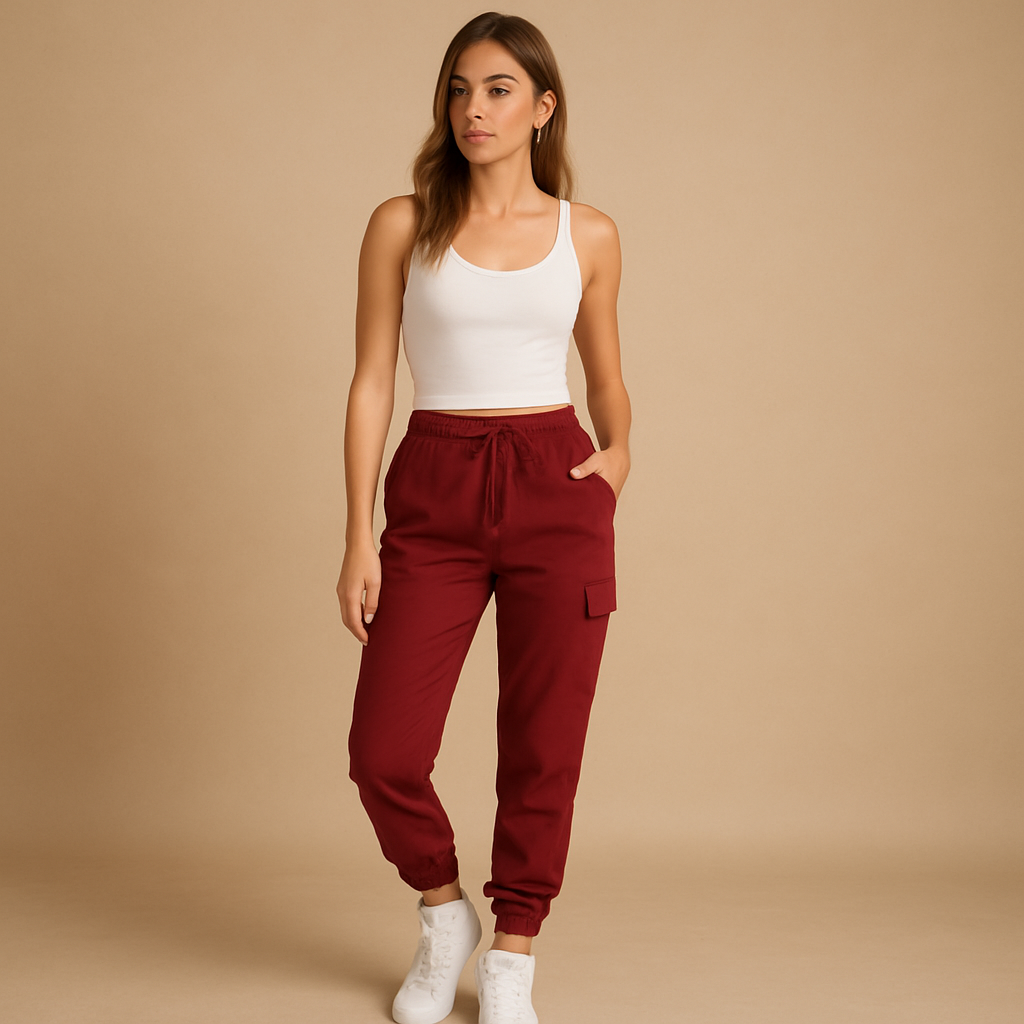 Hochtaillierte Frachtpants mit Stretchkomfort für Damen | Elvira-Zermatt Boutique