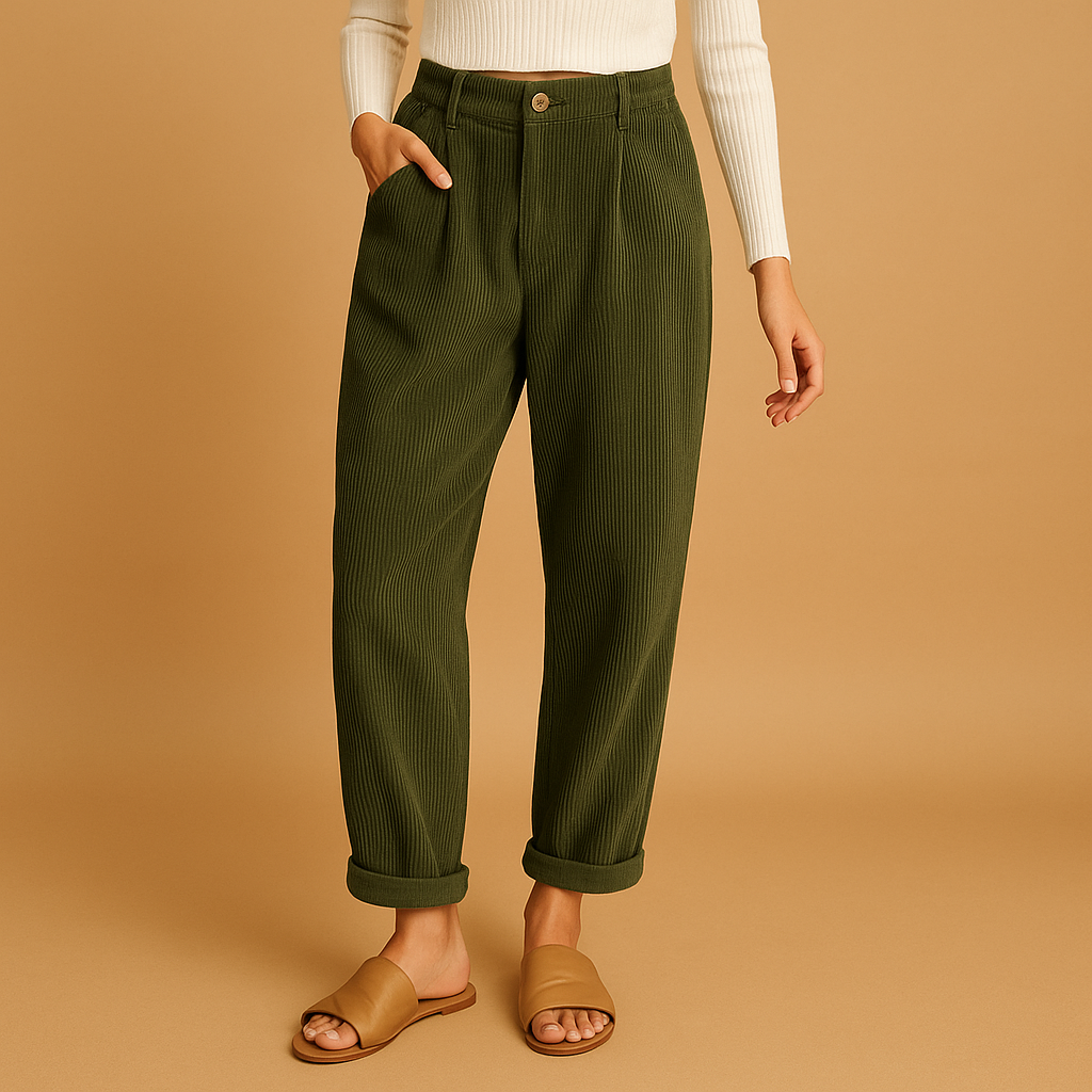 Hochtaillierte Stoffhose Damen mit geraden Beinen | Nina-Zermatt Boutique