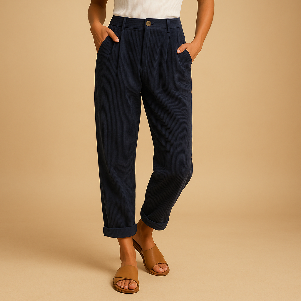 Hochtaillierte Stoffhose Damen mit geraden Beinen | Nina-Zermatt Boutique