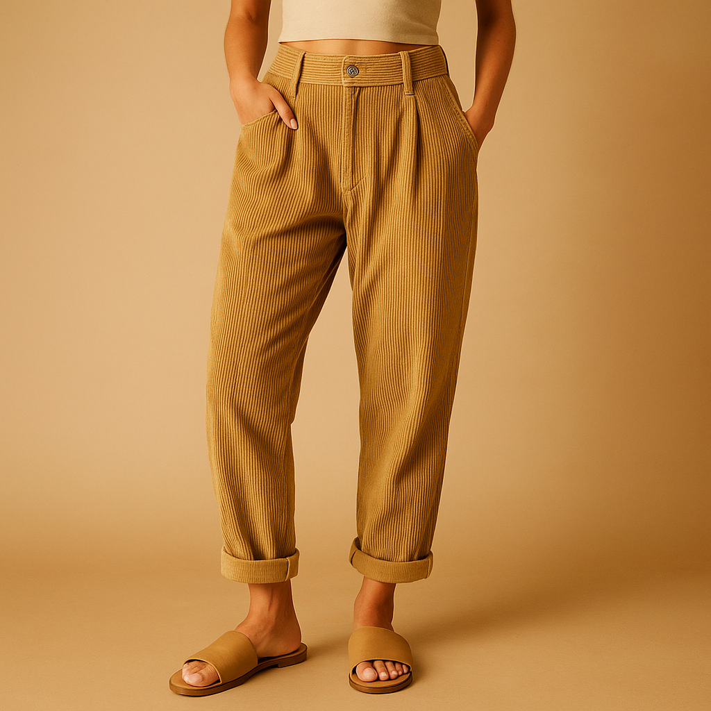 Hochtaillierte Stoffhose Damen mit geraden Beinen | Nina-Zermatt Boutique