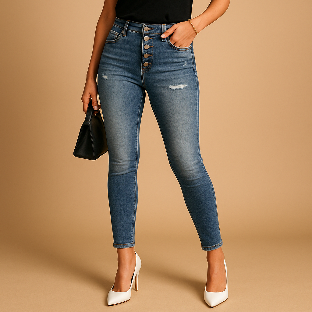 Jeans Damen im Slim Fit mit trendigen Zerrissenheiten | Mila-Zermatt Boutique