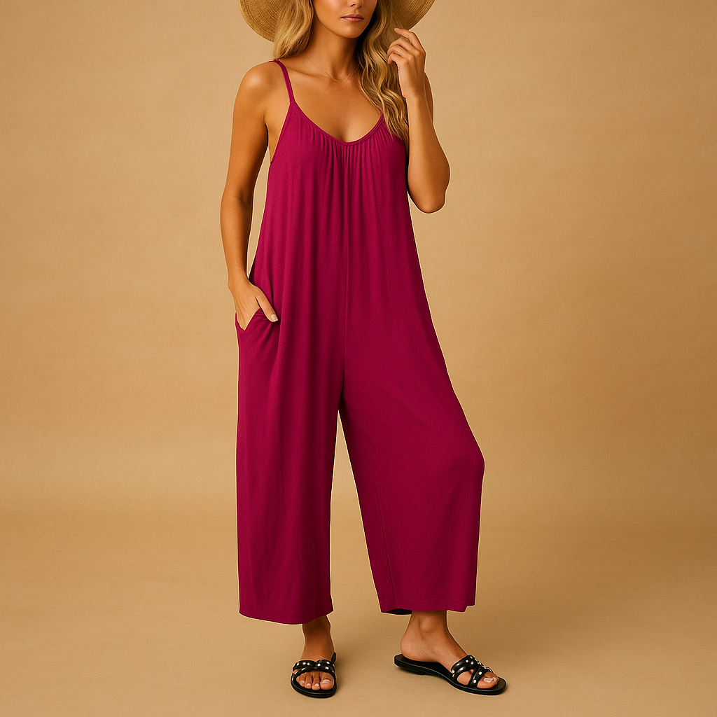 Jumpsuit Damen mit Verstellbaren Trägern und Elastischem Bund | Elena-Zermatt Boutique