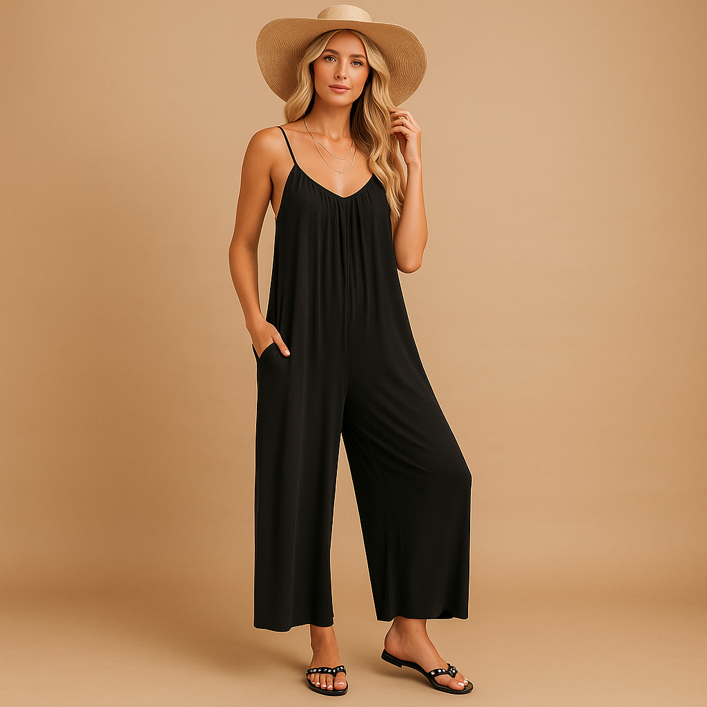 Jumpsuit Damen mit Verstellbaren Trägern und Elastischem Bund | Elena-Zermatt Boutique