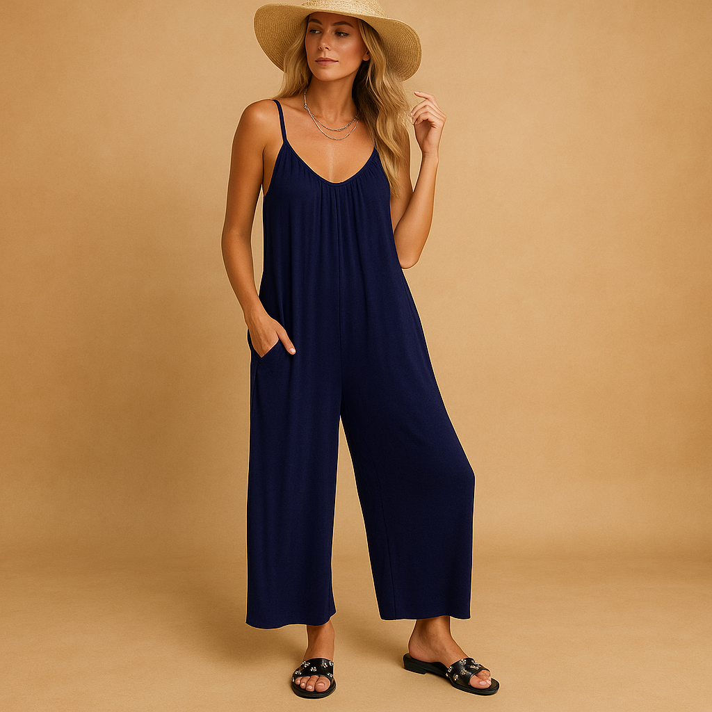 Jumpsuit Damen mit Verstellbaren Trägern und Elastischem Bund | Elena-Zermatt Boutique