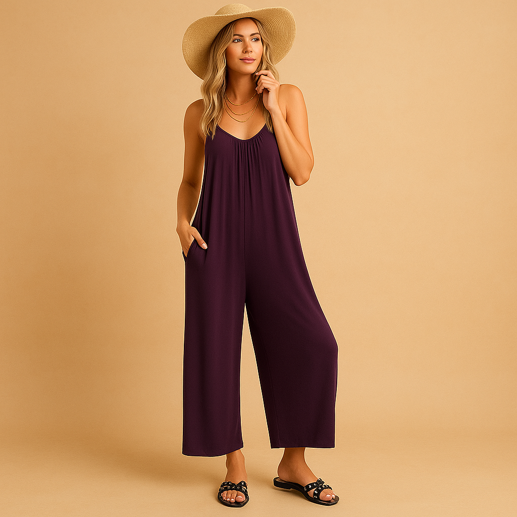 Jumpsuit Damen mit Verstellbaren Trägern und Elastischem Bund | Elena-Zermatt Boutique