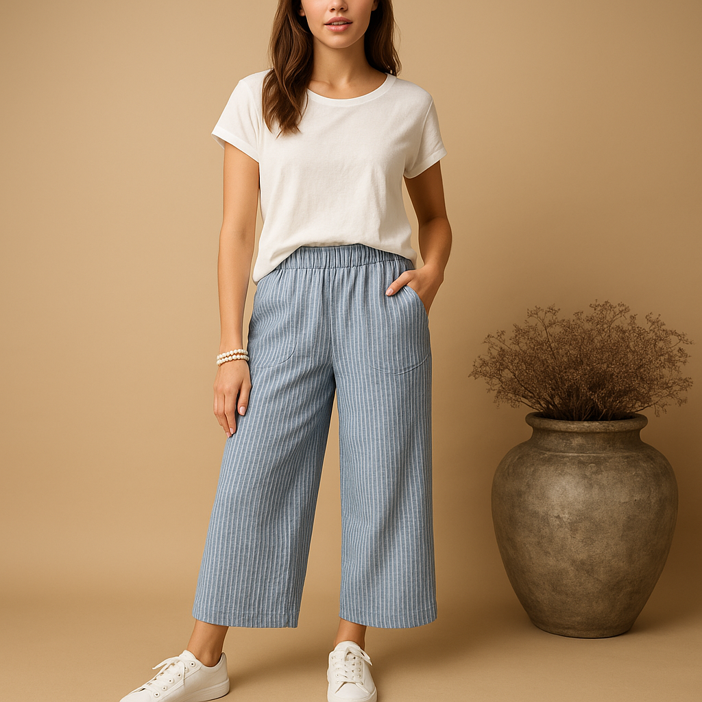 Leichte Sommerhose Damen aus atmungsaktivem Leinen | Fleur-Zermatt Boutique