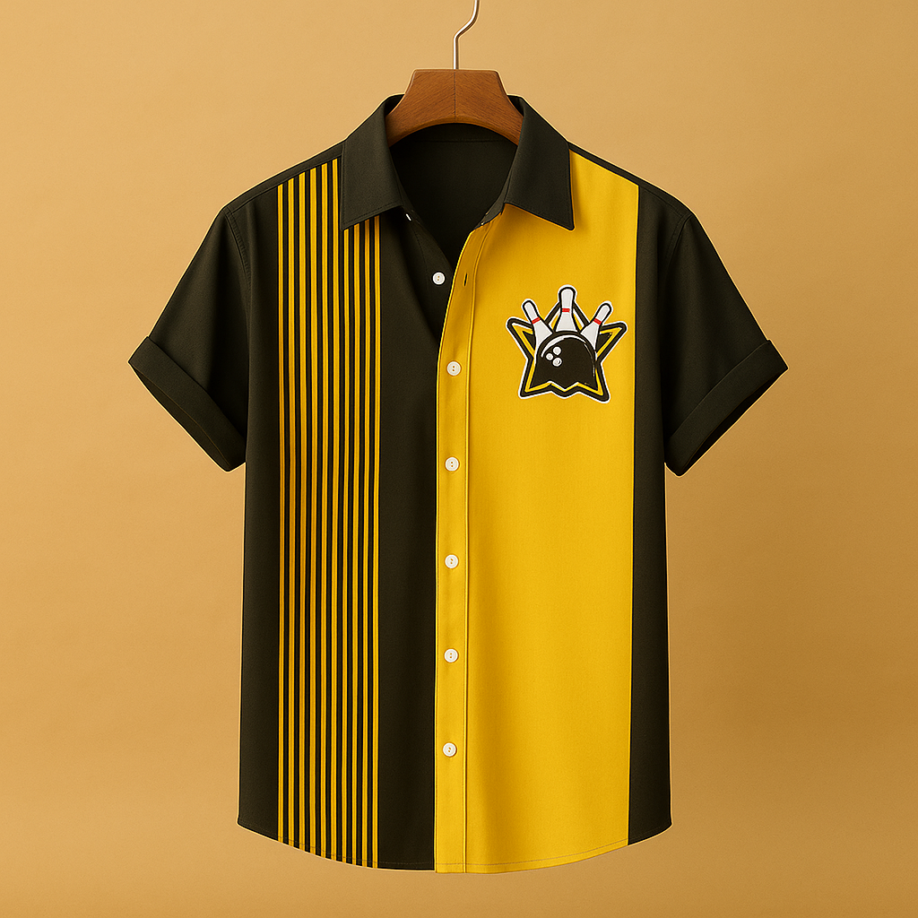 Poloshirt Herren mit Auffälligem Retro Bowling Print | Krawatten-Zermatt Boutique