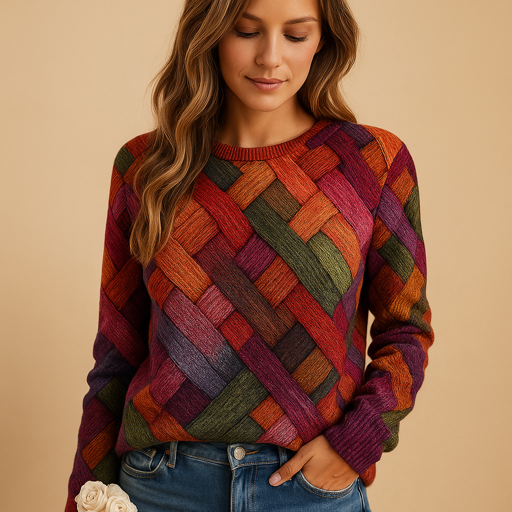 Strickpullover Damen mit auffälligem Druck und weichem Komfort | Rubin-Zermatt Boutique