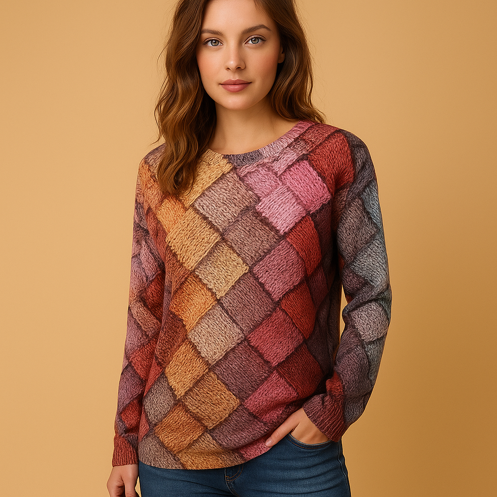 Strickpullover Damen mit auffälligem Druck und weichem Komfort | Rubin-Zermatt Boutique