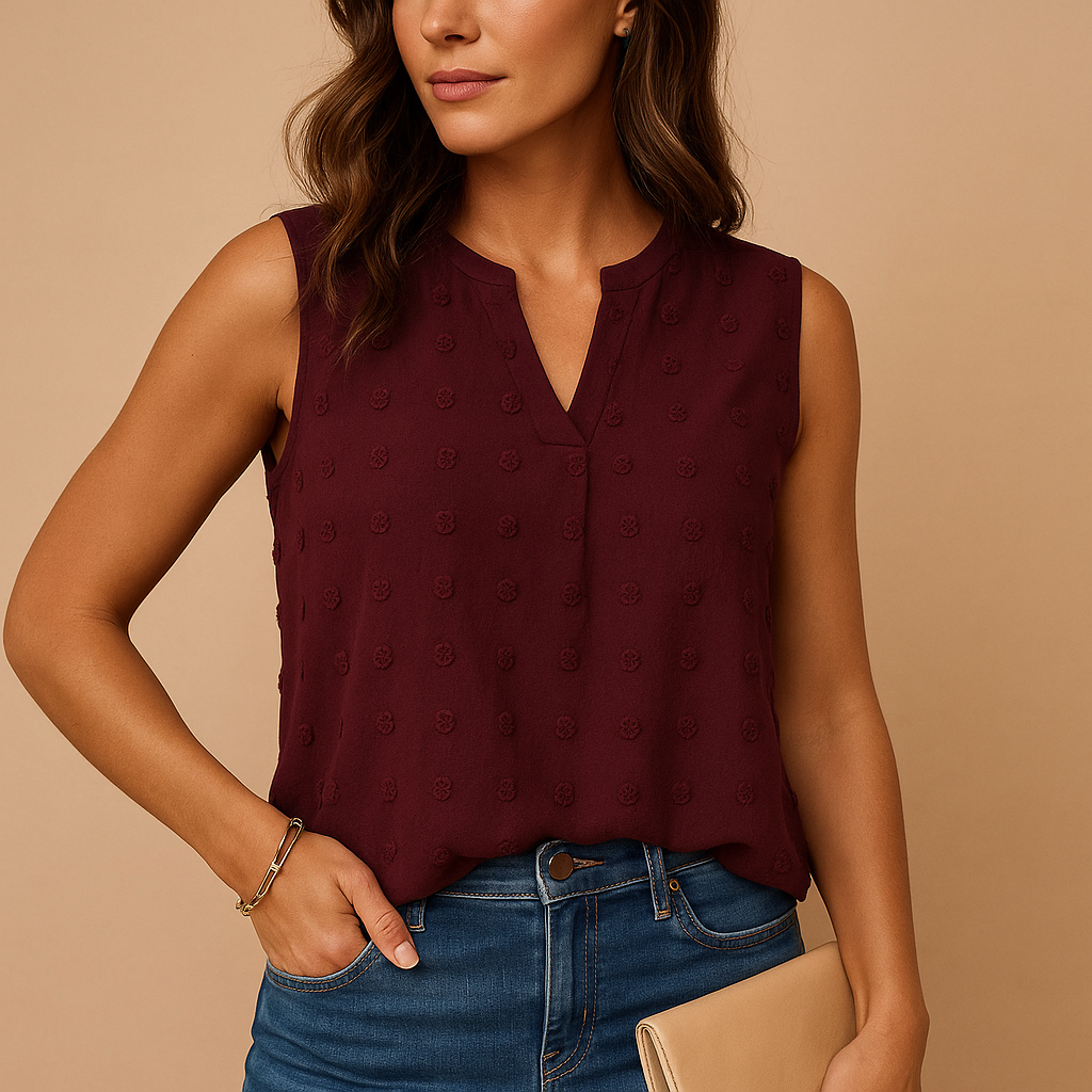 Tops Damen Ärmelloses V-Ausschnitt Oberteil für Elegante Outfits | Nina-Zermatt Boutique