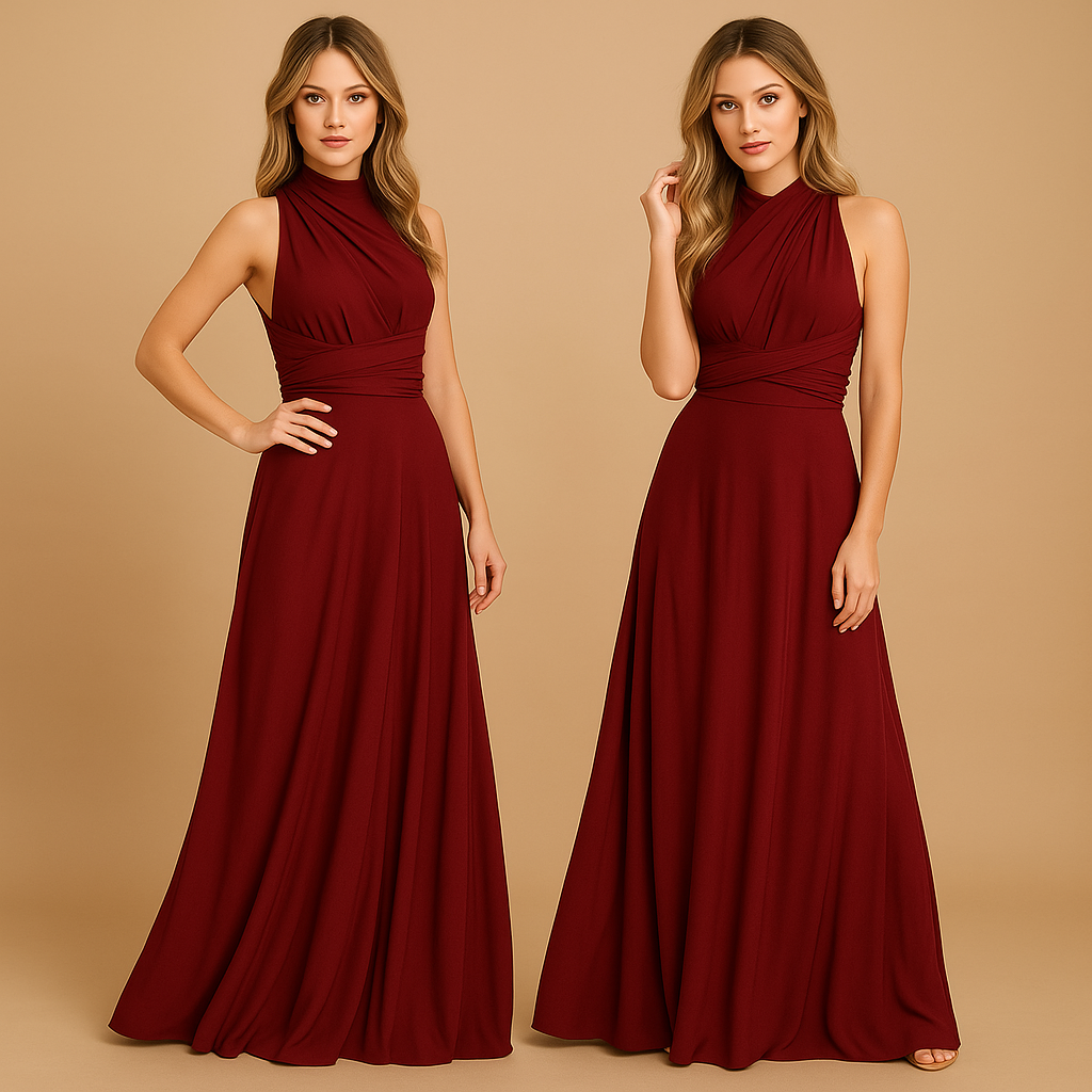 Wickelkleid mit Plissierter Taille und Langen Bändern | Mila-Zermatt Boutique