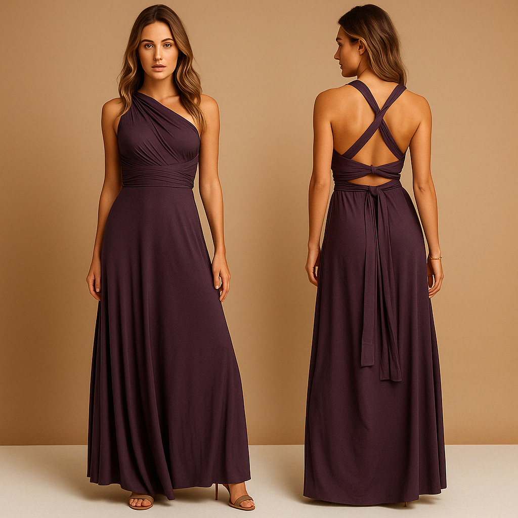 Wickelkleid mit Plissierter Taille und Langen Bändern | Mila-Zermatt Boutique