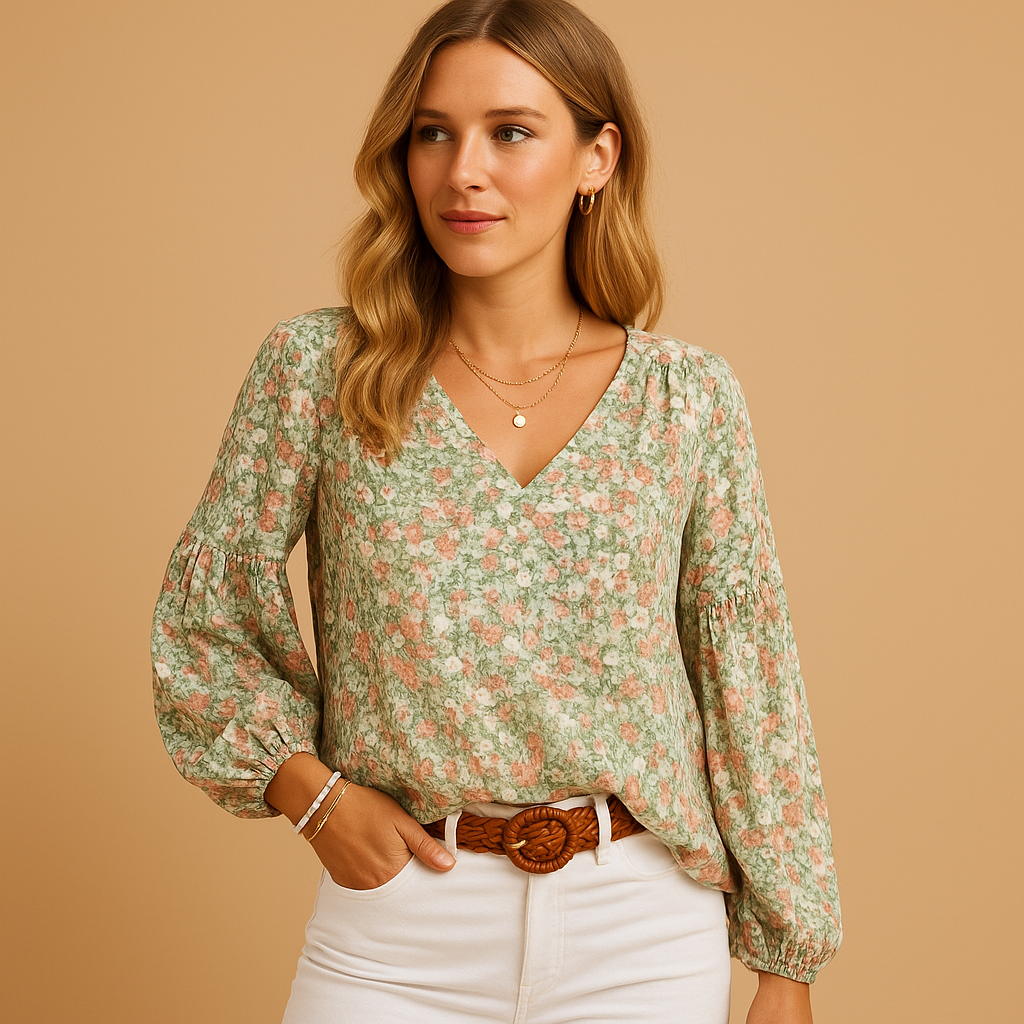 Elegante Bluse Damen mit Blumendruck für Sommer | Mila-6