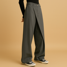 Asymmetrische Baggy-Hosen mit Doppelknopfverschluss | Rose-Zermatt Boutique