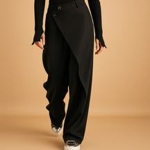 Asymmetrische Baggy-Hosen mit Doppelknopfverschluss | Rose-Zermatt Boutique