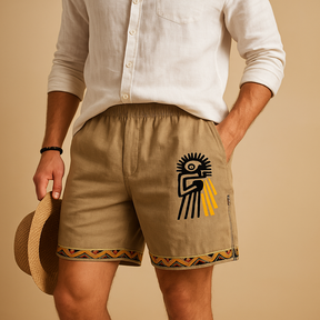 Atmungsaktive Leinenshorts mit elastischer Taille | Daan-Zermatt Boutique