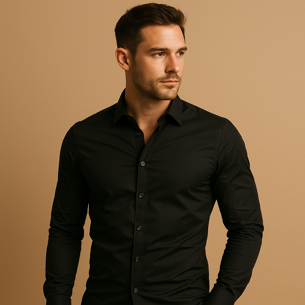 Atmungsaktives Slim Fit Herrenhemd mit Turndown-Kragen | Joris-Zermatt Boutique