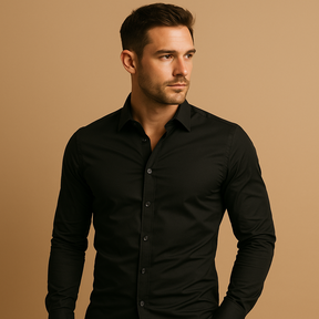 Atmungsaktives Slim Fit Herrenhemd mit Turndown-Kragen | Joris-Zermatt Boutique
