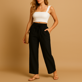 Bequeme Hohe Taille Loungehose für Stilvolle Entspannung | Benthe-Zermatt Boutique
