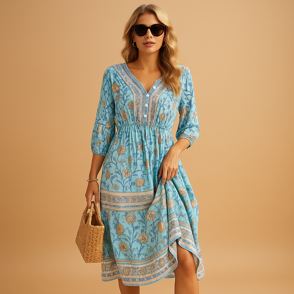 Bohemian Sommerkleid für Damen mit loser Passform | Nina-Zermatt Boutique